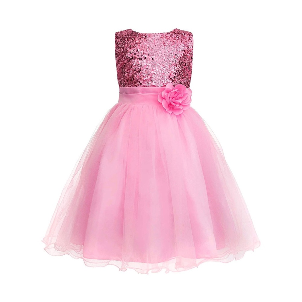 Girl’s Sequins Mesh sleeveless dress